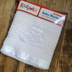 Kidgets White "Heaven Sent" Baby Blanket White Acrylic Waffle